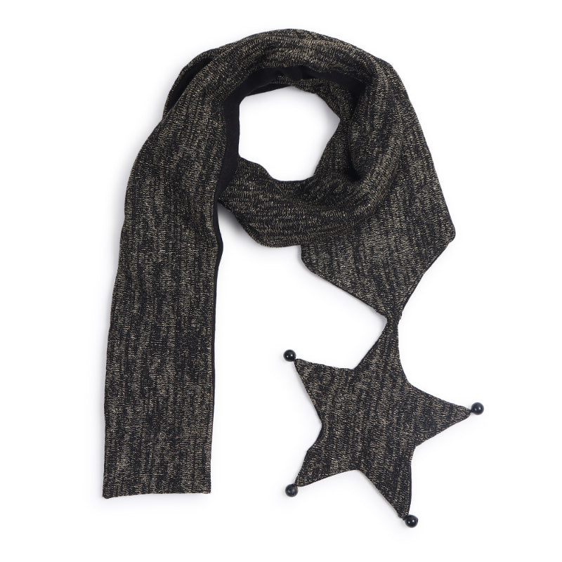 TIPY TIPY TAP STAR THEME MUFLER WITH GLOVES - BLACK